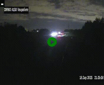Webcam autoroute A150 à hauteur de La Vaupalière en périphérie de Rouen. Vue orientée vers Rouen
