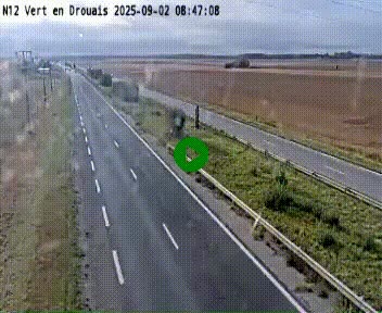 Webcam à hauteur de Vert-en-Drouais sur la N12, en périphérie de Dreux. Vue orientée vers Alençon
