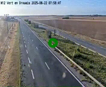 Webcam à hauteur de Vert-en-Drouais sur la N12, en périphérie de Dreux. Vue orientée vers Alençon