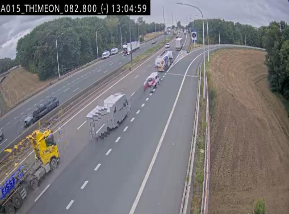Caméra trafic Belgique - Thiméon - E42, jonction avec A54 (E420) direction La Louvière/Charleroi - BK 82.82