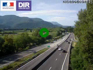 Caméra trafic à Meylan sur la Rocade-Sud de Grenoble en direction d'Aix-en-Provence