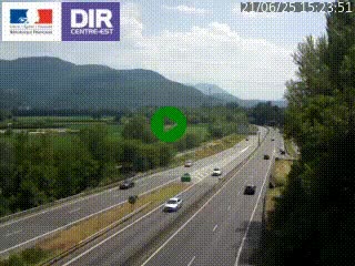 Caméra trafic à Meylan sur la Rocade-Sud de Grenoble en direction d'Aix-en-Provence