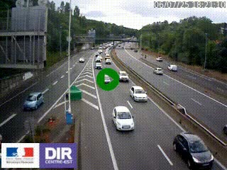 Caméra autoroute sur A6 - Valvert, près de Lyon, en direction de Paris, à hauteur de la sortie 36 Porte du Valvert