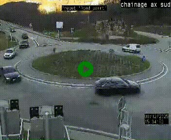 Webcam au nord d'Ax-les-Thermes au niveau de l'aire de chaînage de la N20. Vue orientée vers les Pyrénées, en direction de Pas de la Case