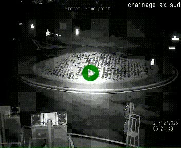 Webcam au nord d'Ax-les-Thermes au niveau de l'aire de chaînage de la N20. Vue orientée vers les Pyrénées, en direction de Pas de la Case