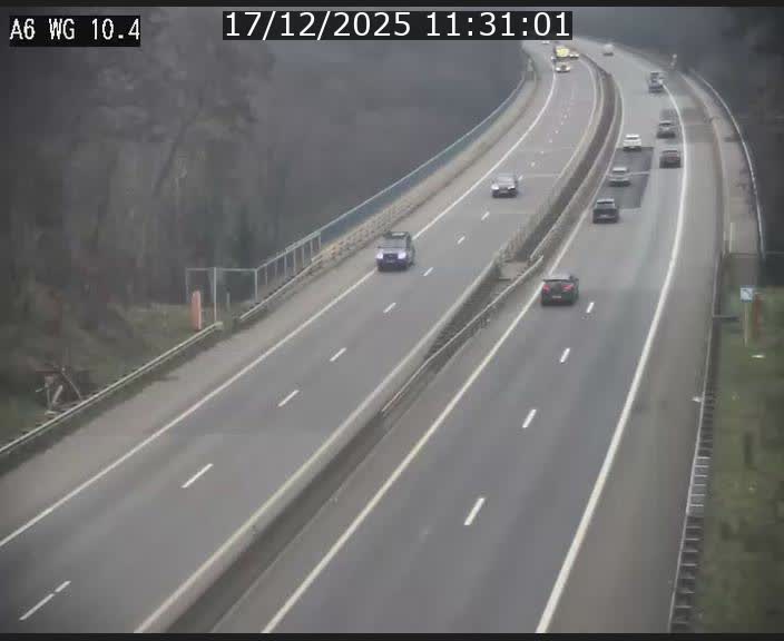 Traffic live webcam Luxembourg Mamer - A6 - BK 10.4 - direction Luxembourg/France/Allemagne
