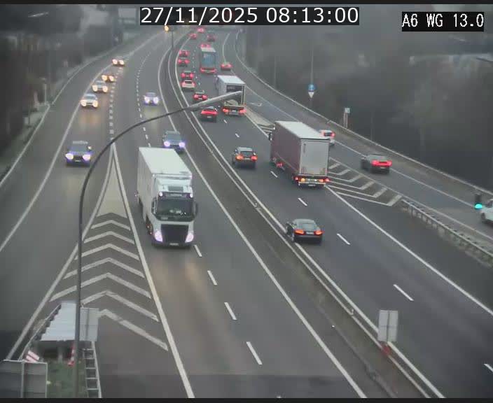 Traffic live webcam Luxembourg Mamer - A6 - BK 13 - direction Luxembourg/France/Allemagne