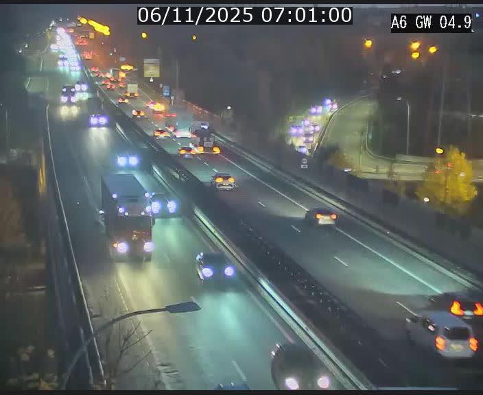 Traffic live webcam Luxembourg Croix de Cessange - A6 - BK 4.9 - direction Belgique