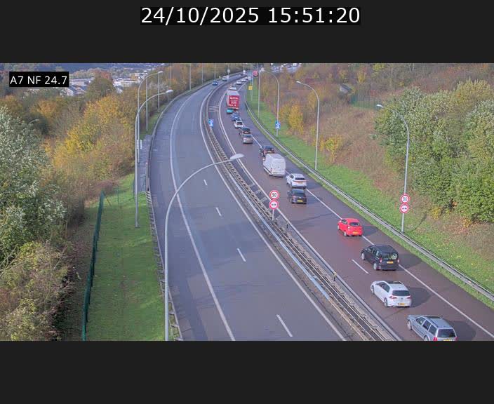 Caméra trafic Luxembourg - A7, Schieren direction Mersch