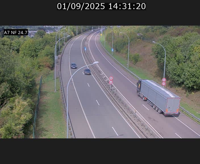Caméra trafic Luxembourg - A7, Schieren direction Mersch
