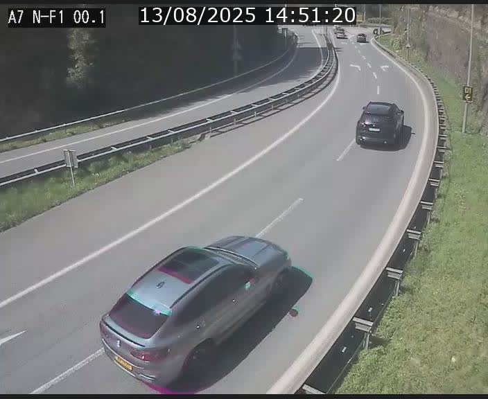 Webcam autoroute Luxembourg A7 située dans la sortie 1 Waldhof, vers la N11, avant le Tunnel Stafelter