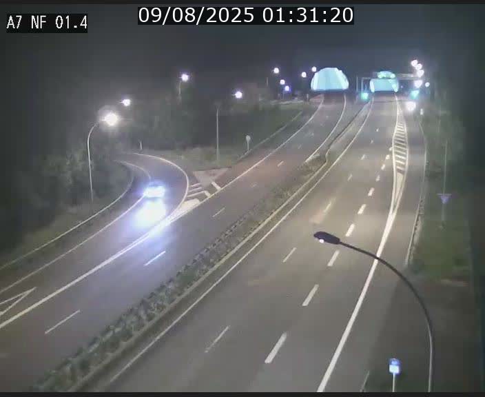 Caméra autoroute Luxembourg A7 - Echangeur Waldhaff - direction Tunnel Stafelter