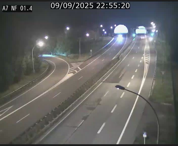 Caméra autoroute Luxembourg A7 - Echangeur Waldhaff - direction Tunnel Stafelter