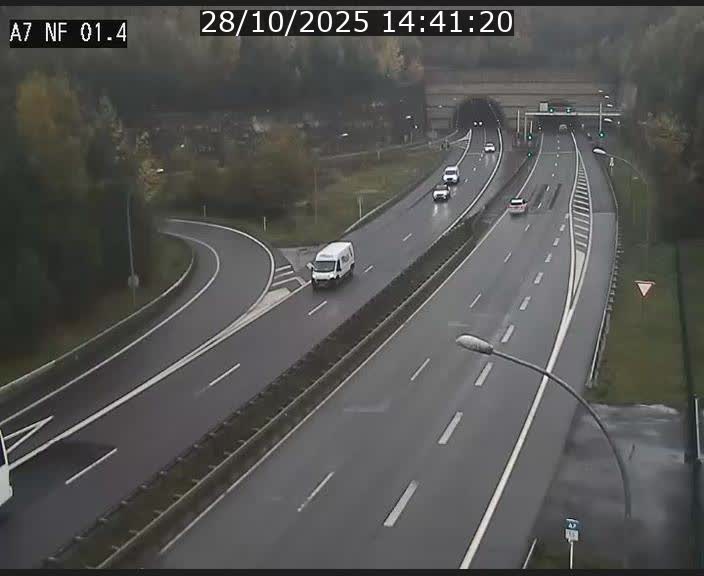 Caméra autoroute Luxembourg A7 - Echangeur Waldhaff - direction Tunnel Stafelter