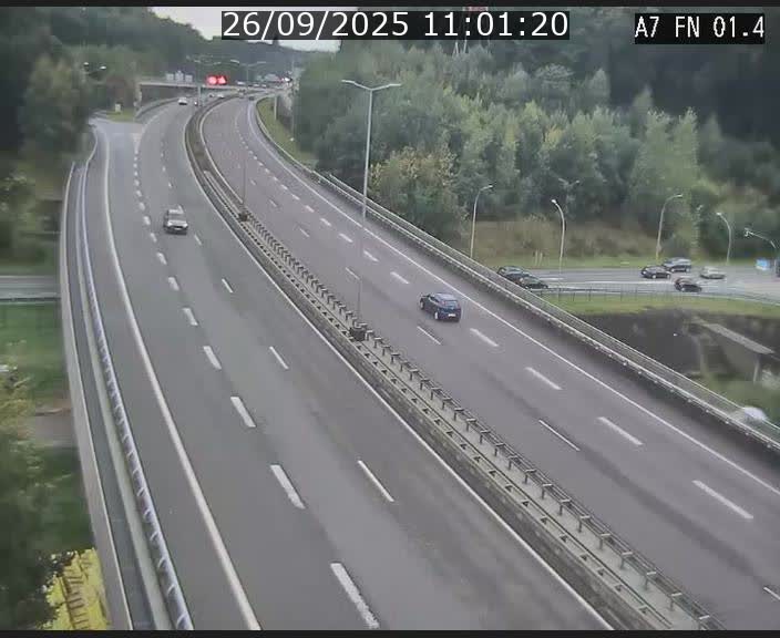 Caméra autoroute Luxembourg A7 - Tunnel Stafelter - direction Echangeur Grünewald