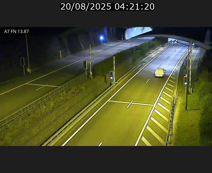 Caméra trafic Luxembourg - A7, Tunnel Gousselerbierg, entrée nord, direction Lorentzweiler