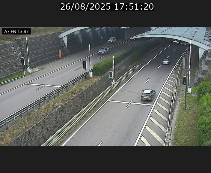 Caméra trafic Luxembourg - A7, Tunnel Gousselerbierg, entrée nord, direction Lorentzweiler