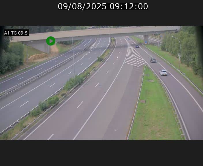 Traffic live webcam Luxembourg Jonction Grünewald - A1 direction Luxembourg-ville - BK 9.5
