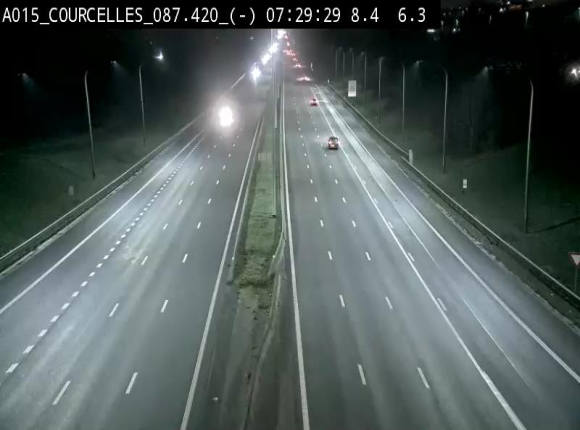 Webcam autoroute Belgique - Viesville - E42 direction Mons - BK 84.35