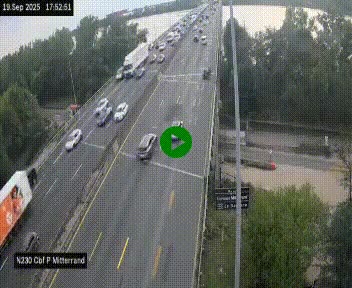 Webcam sur le périphérique de Bordeaux à l'est de la ville. Caméra située sur le Pont Mitterand sur la N230