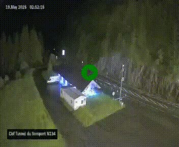 Webcam à l'entrée du tunnel du Somport, côté français, sur la N134, dans les Pyrénées, en direction de l'Espagne, à 1116 mètres d'altitude