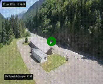 Webcam à l'entrée du tunnel du Somport, côté français, sur la N134, dans les Pyrénées, en direction de l'Espagne, à 1116 mètres d'altitude