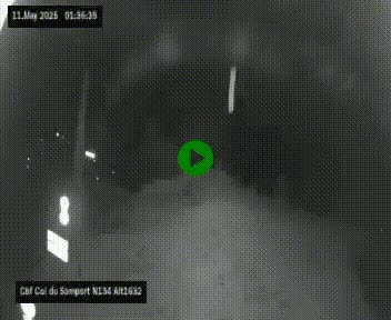 Webcam au col du Somport, côté français, sur la N134, dans les Pyrénées, en direction de l'Espagne, à 1632 mètres d'altitude