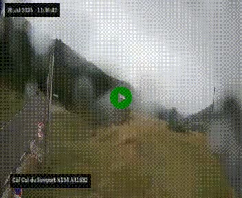Webcam au col du Somport, côté français, sur la N134, dans les Pyrénées, en direction de l'Espagne, à 1632 mètres d'altitude