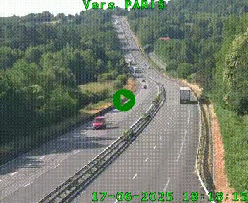 Caméra routière sur l'autoroute A20 à Bessines-sur-Gartempe. Vue orientée vers Paris