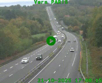Caméra routière sur l'autoroute A20 à Bessines-sur-Gartempe. Vue orientée vers Paris