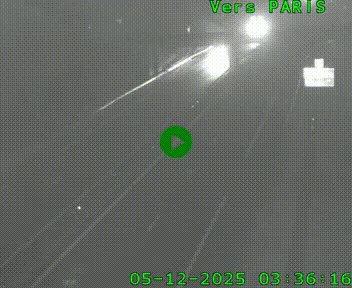 Caméra routière sur l'autoroute A20 au nord de Limoges, à la jonction avec la N520. Vue orientée vers Paris