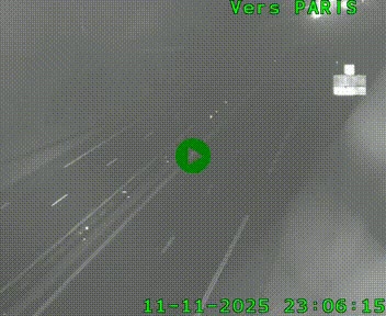 Caméra routière sur l'autoroute A20 au nord de Limoges, à la jonction avec la N520. Vue orientée vers Paris