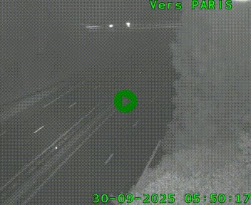 Caméra routière sur l'autoroute A20 au nord de Limoges, à la jonction avec la N520. Vue orientée vers Paris