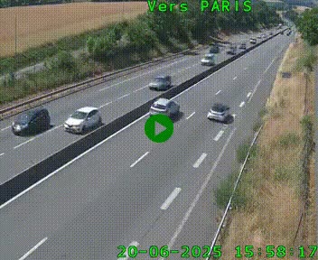 Caméra routière sur l'autoroute A20 à Saint-Hilaire-Bonneval, au sud de Limoges. Vue orientée vers Paris