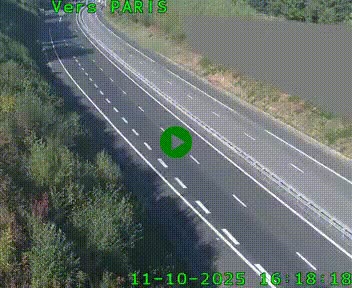 Caméra routière sur l'autoroute A20 à Saint-Pardoux-l'Ortigier, à la jonction avec l'A89. Vue orientée vers Paris