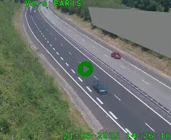 Caméra routière sur l'autoroute A20 à Saint-Pardoux-l'Ortigier, à la jonction avec l'A89. Vue orientée vers Paris