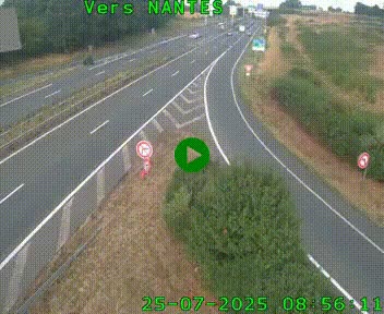 Webcam N147 au nord de Poitiers et à la jonction avec la A10