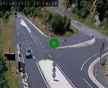 Webcam routière sur la N122 au niveau du Tunnel du Lioran. Vue de l'entrée côté Aurillac.
