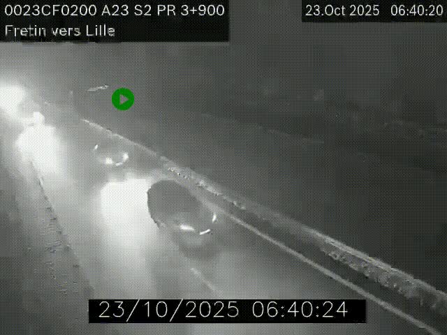 Webcam autoroute A23 à hauteur de Fretin. Vue orientée vers Lille