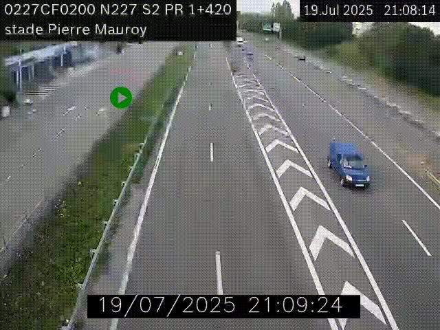 Webcam à hauteur du Stade Pierre Mauroy à Villeneuve d'Ascq sur la N227. Vue orientée vers Mons-en-Baroeul