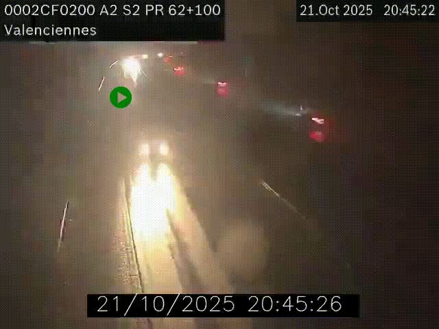 Webcam autoroute A2 à Valenciennes. Vue orientée vers Maubeuge et Mons (Belgique)