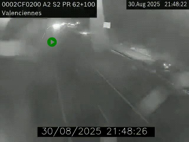 Webcam autoroute A2 à Valenciennes. Vue orientée vers Maubeuge et Mons (Belgique)