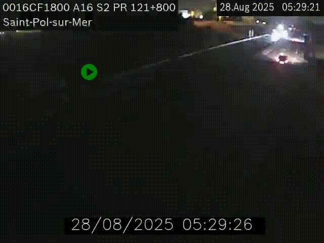 Webcam autoroute A16 à proximité de Dunkerque, à hauteur de la sortie Saint-Pol-sur-Mer. Vue orientée vers Calais