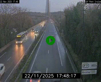 Webcam sur la N165 après le Pont de l'Iroise, à l'entrée de Brest