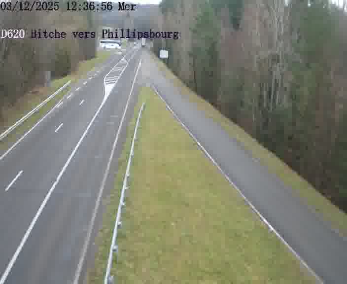Webcam sur la D620, sur le contournement de Bitche. Vue orientée vers Philippsbourg