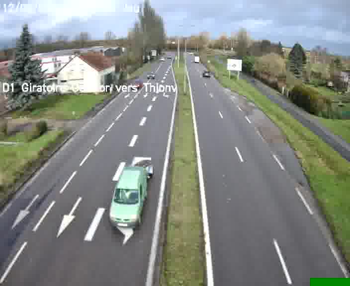 Webcam de surveillance sur D1 (France) à Ennery, cadrée vers Thionville, proposant une information routière utile aux déplacements quotidiens.