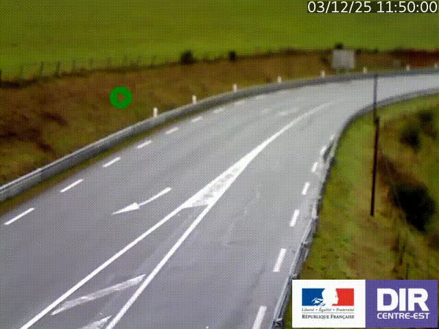 Webcam sur le col Pin Bouchain, vue orientée vers Roanne, en provenance de Lyon sur la nationale 7 (N7)