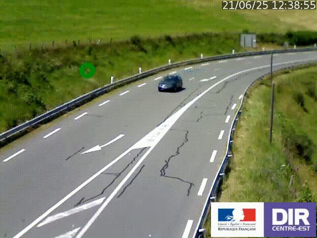 Webcam sur le col Pin Bouchain, vue orientée vers Roanne, en provenance de Lyon sur la nationale 7 (N7)