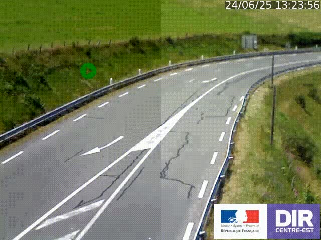 Webcam sur le col Pin Bouchain, vue orientée vers Roanne, en provenance de Lyon sur la nationale 7 (N7)