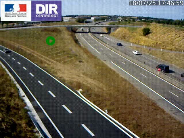 Webcam sur le contournement de Valence, sur la Nationale 7, caméra orientée vers Lyon
